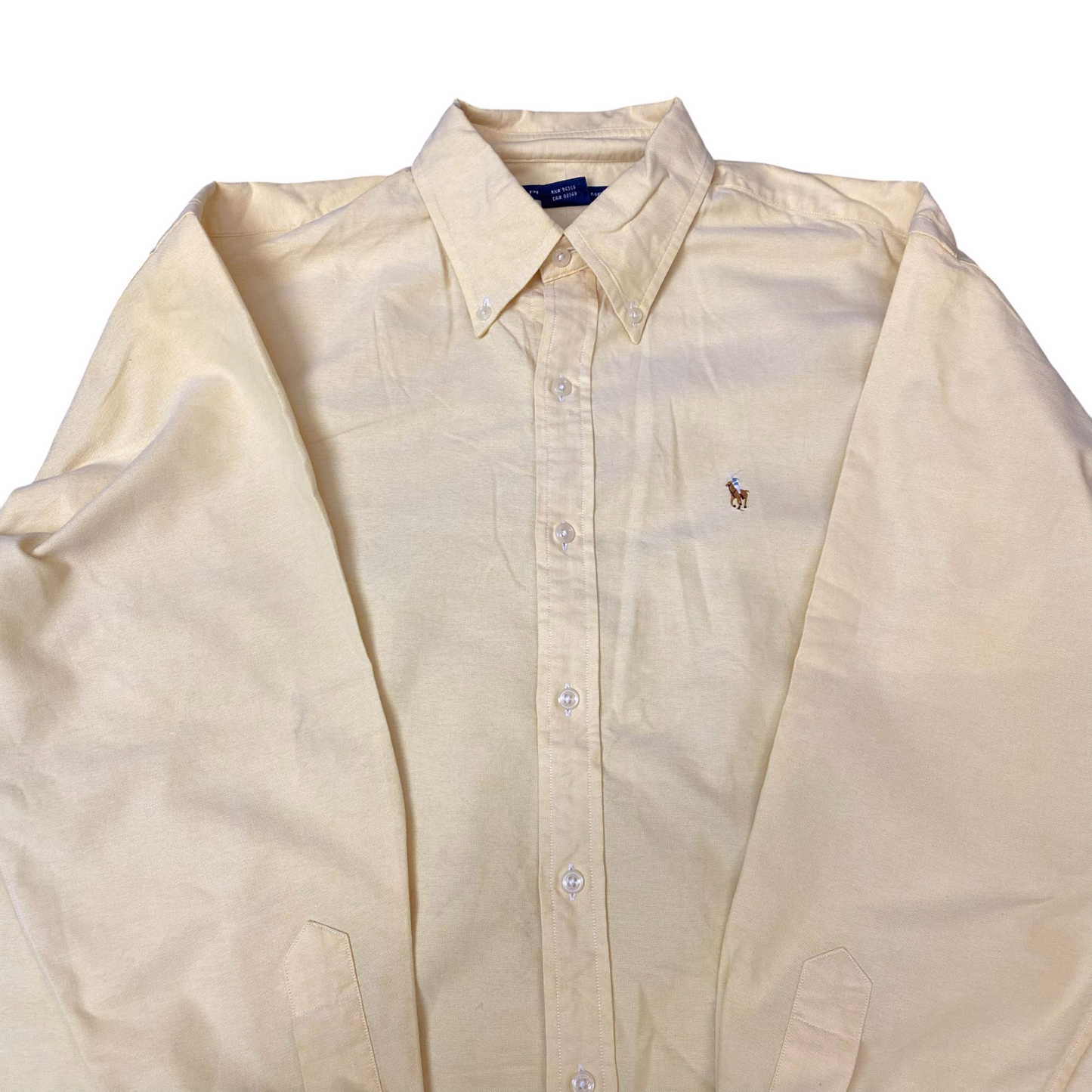 Ralph Lauren Sport Formal Shirt Mens S Yellow Long Sleeve Pony Logo Button Doens