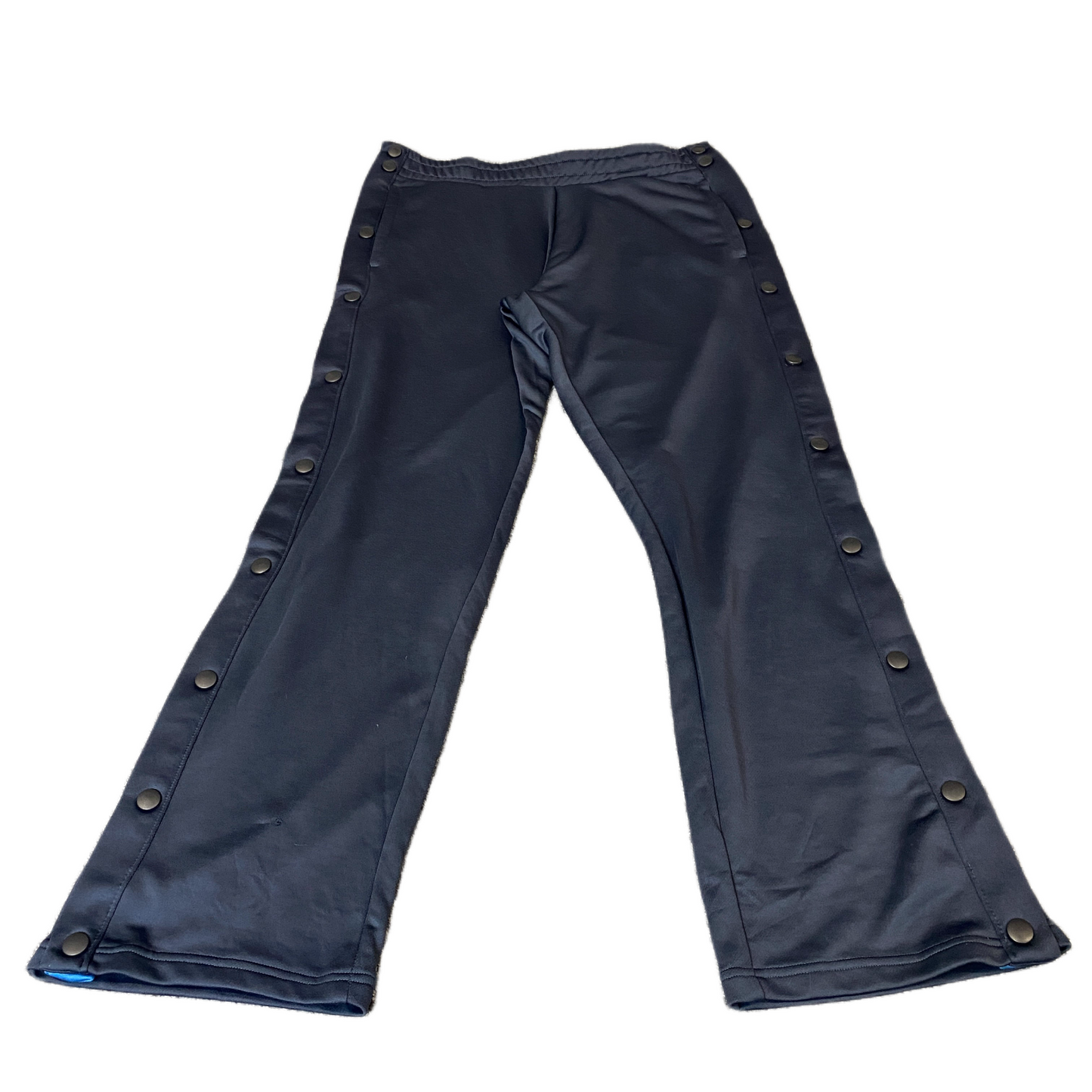 Crane Joggers Fits as Womens 34" Waist Navy Side Snap High Waisted Trousers