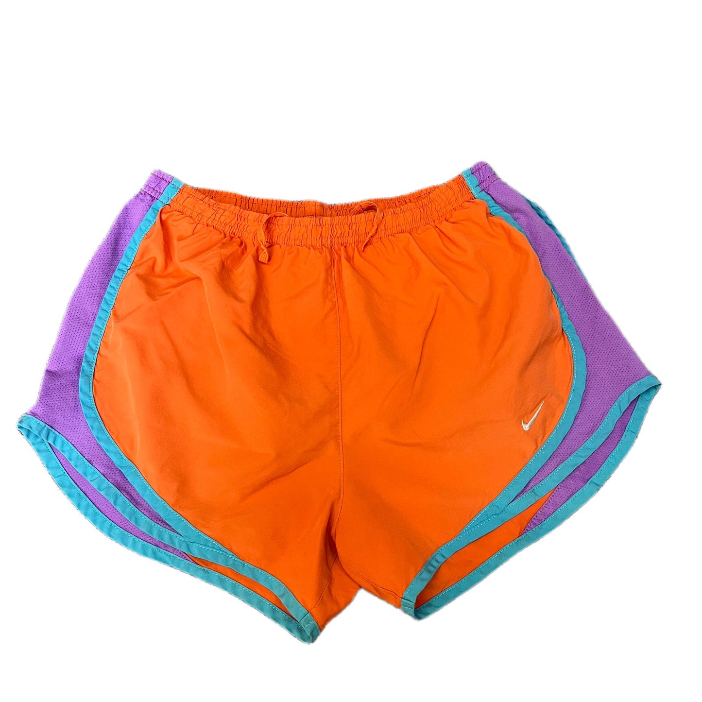 Nike Dri-FIT Running Shorts Womens Small 26" Waist Orange Purple Dolphin Hem