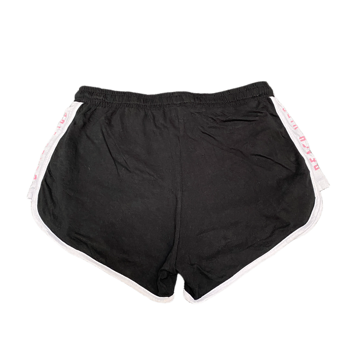 Running Sprinter Shorts Womens M 25" Waist Black White Athletic Gym Dolphin Hem