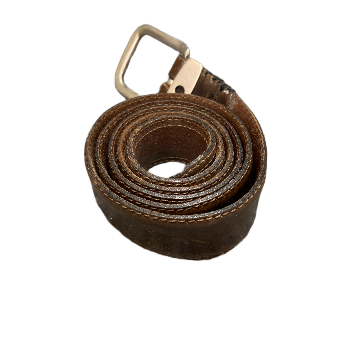 Waist Belt Mens Brown Leather Adjustable Silver Pin Buckle 39.5 inches