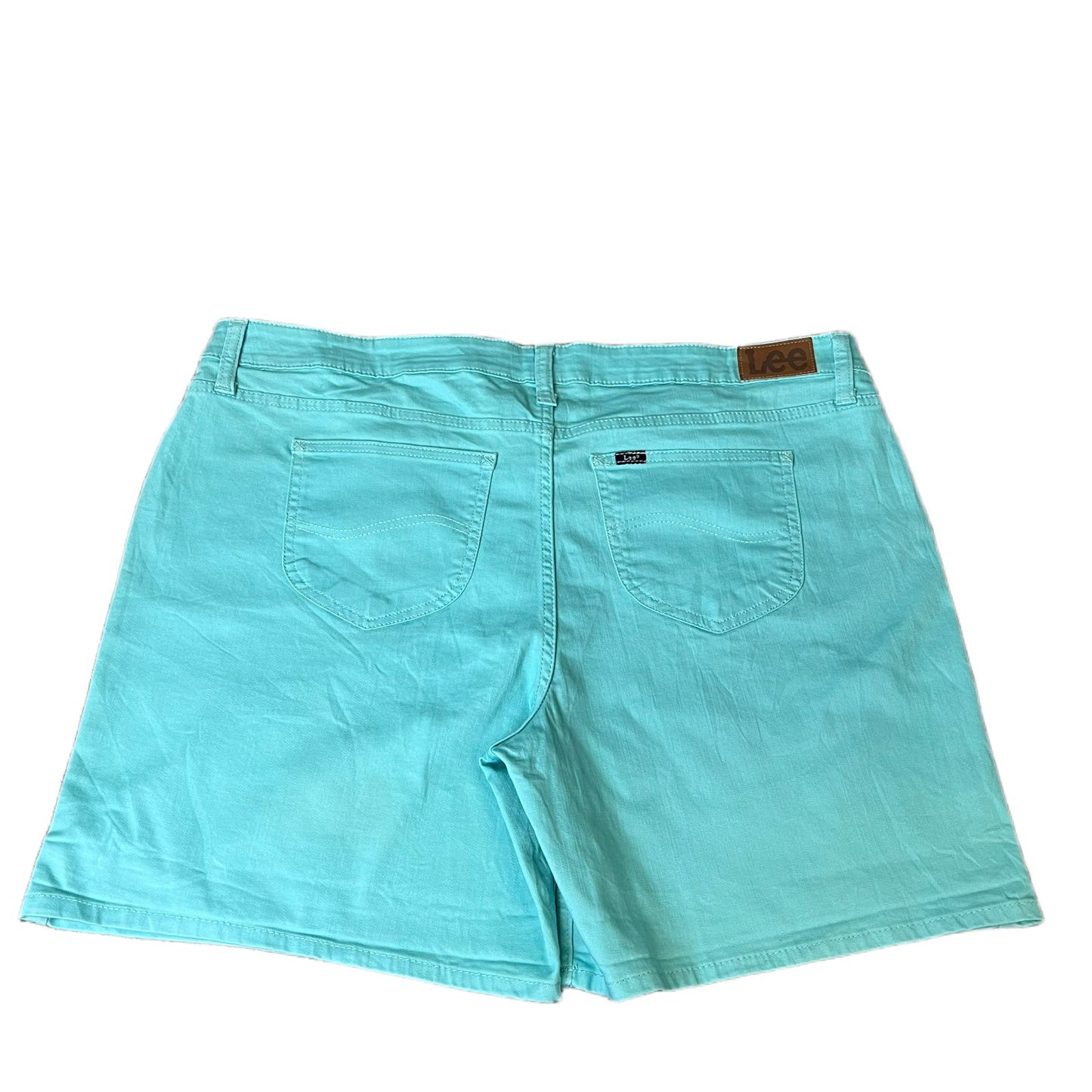 Lee Jean Shorts Fits as Women 2XL 41" Waist Turquoise Denim Mid Rise Regular Fit
