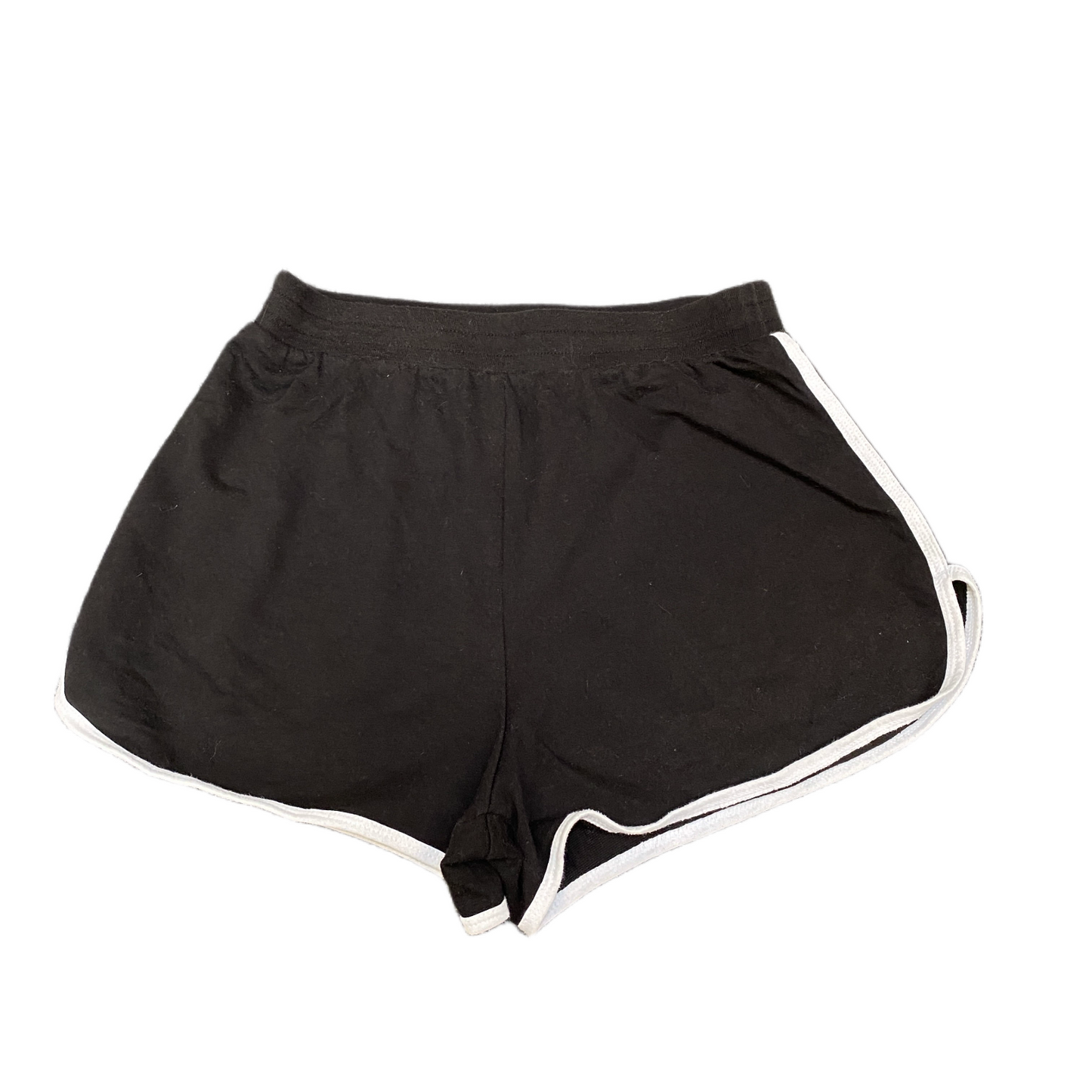 Running Sprinter Shorts Women S 23" Waist Black Athletic Gym Workout Dolphin Hem