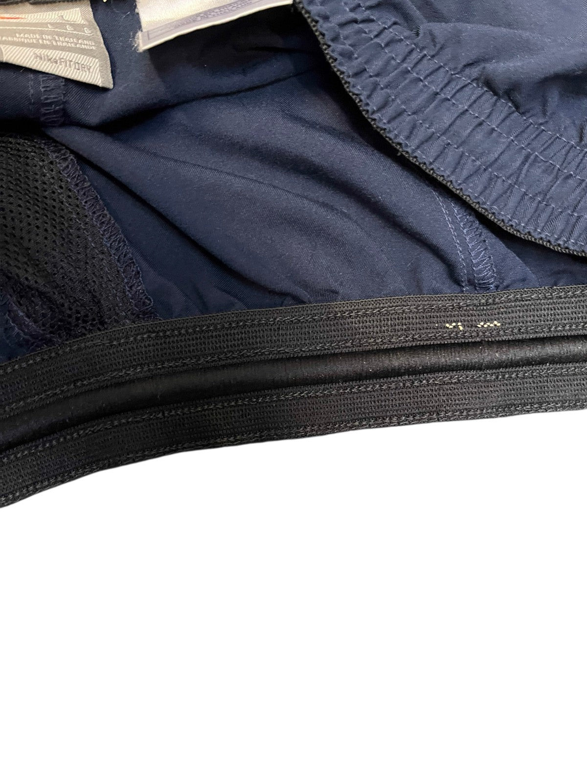 Nike Athletic Running Shorts Fits as Mens XL 35" Waist Navy Mesh Panels Pull On