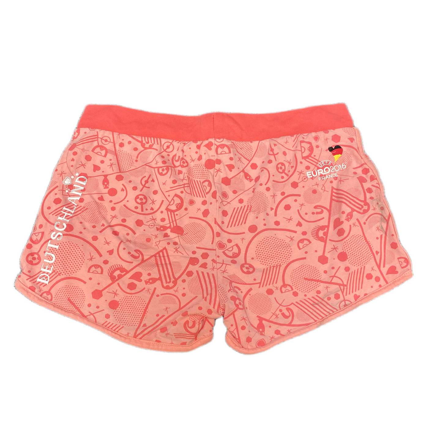 UEFA Euro 2016 France Running Sprinter Shorts Girls M 28" Waist Pink Drawstring