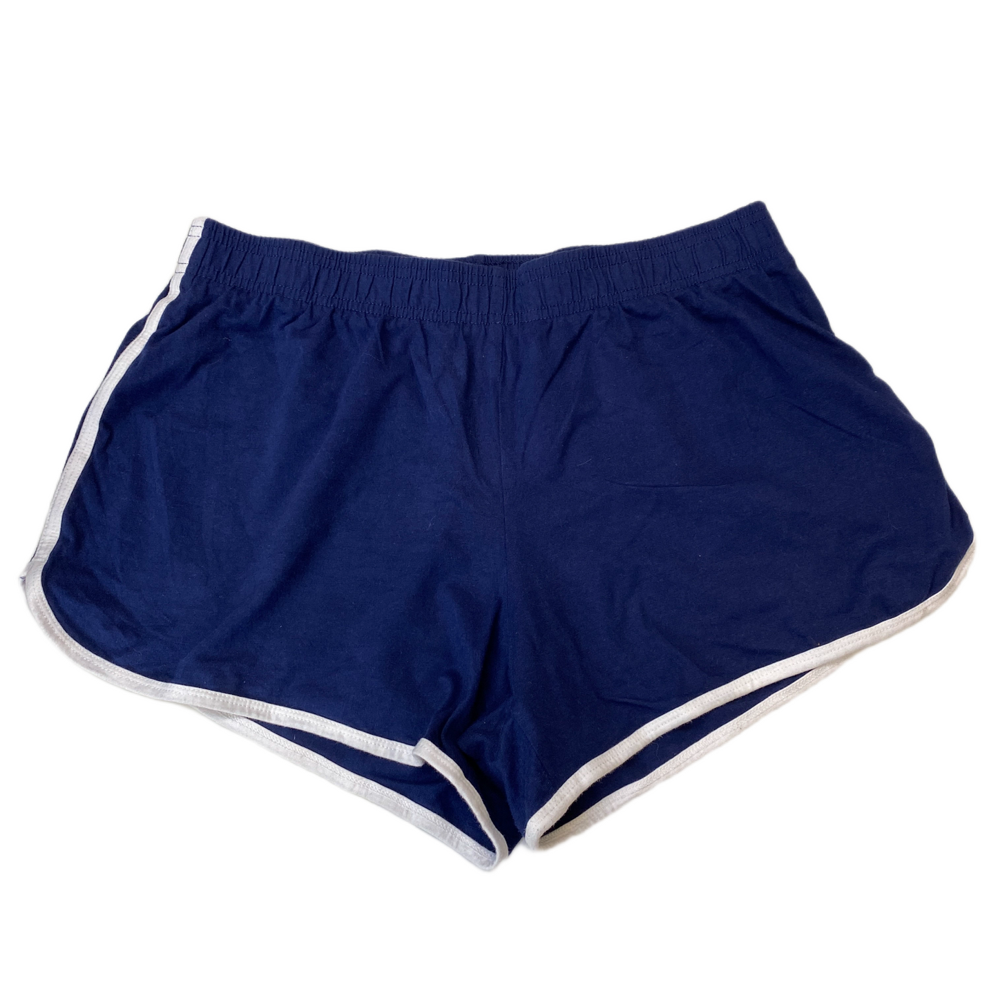 Running Sprinter Shorts Womens L 30" Waist Blue Athletic Gym Workout Dolphin Hem