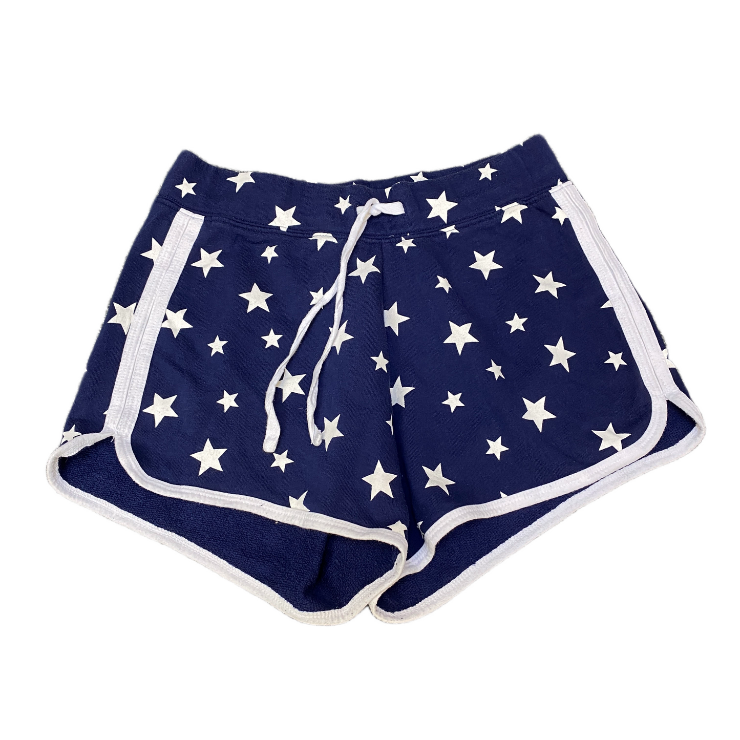 Running Sprinter Shorts Girls Small 25" Waist Blue White Star Print Stretchy