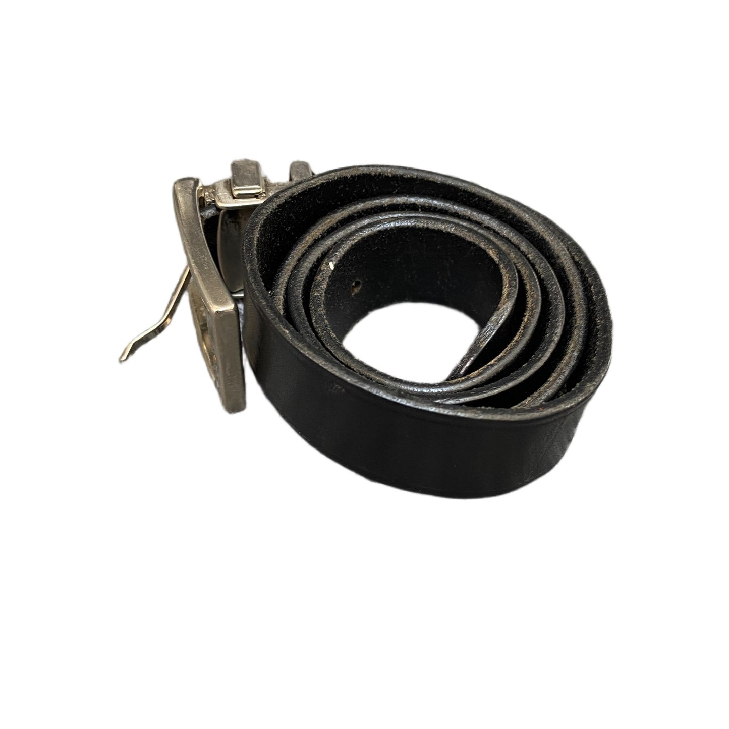 Eastside Waist Belt Mens Black Leather Adjustable Silver Pin Buckle 34.5 Inches