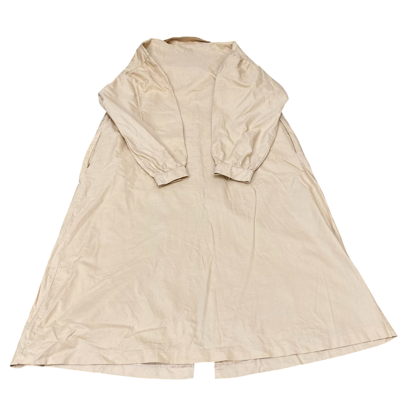 See You Trench Coat Womens M Cream Notch Collar Long Sleeve Button Front Outdoor