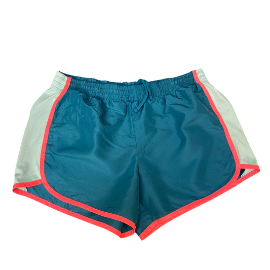 Running Sprinter Shorts Women Medium Two Tone Blue Athletic Gym Drawstring Waist