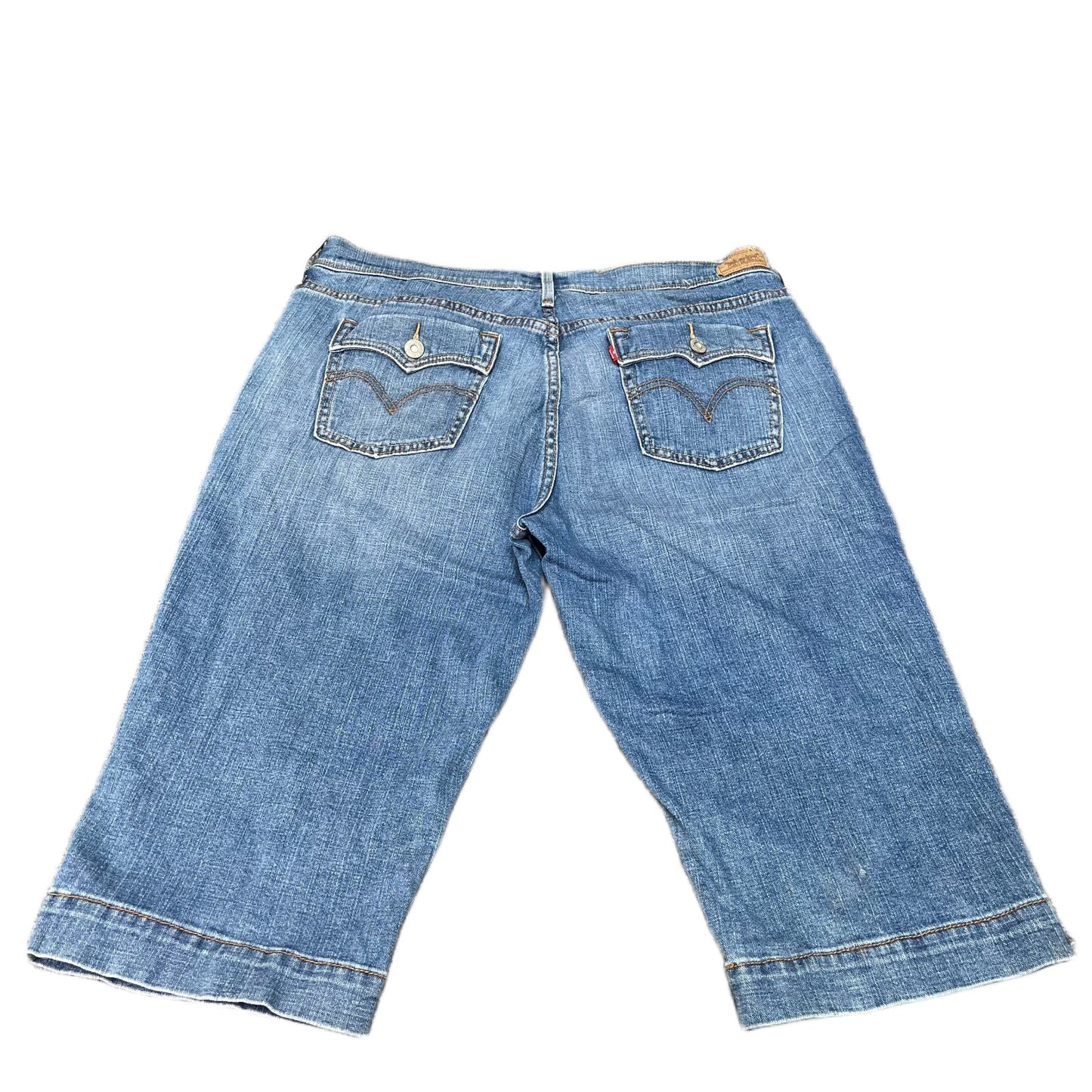 Levi's 515 Jean Shorts Fits as Womens XL 33" Waist Blue Denim Mid Rise Red Tab