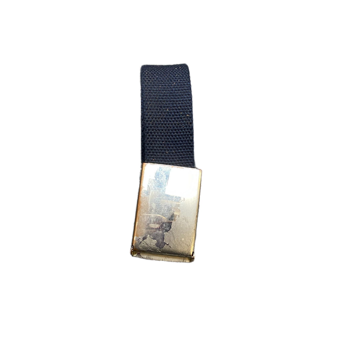 Mens Waist Belt Navy Canvas Adjustable Silver Military Buckle 36.5 inches