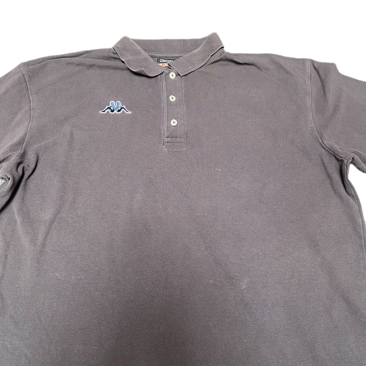 Kappa Polo Shirt Mens XL Grey Stretch Embroidered Logo Golf Performance Popover