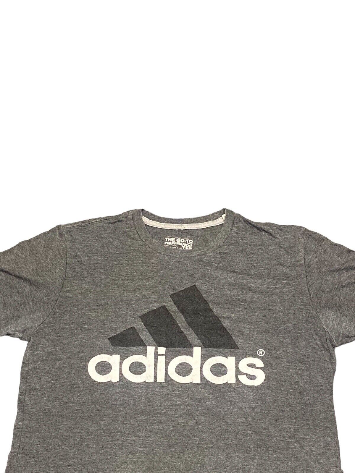 Adidas Spellout T-Shirt Grey Mens L Front Logo