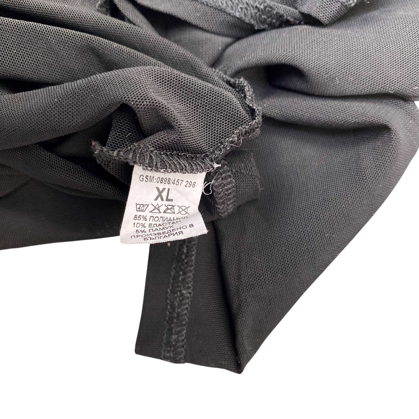 Bodysuit Womens S Black Mesh Long Sleeve Round Neck Stretch Casual Outdoor