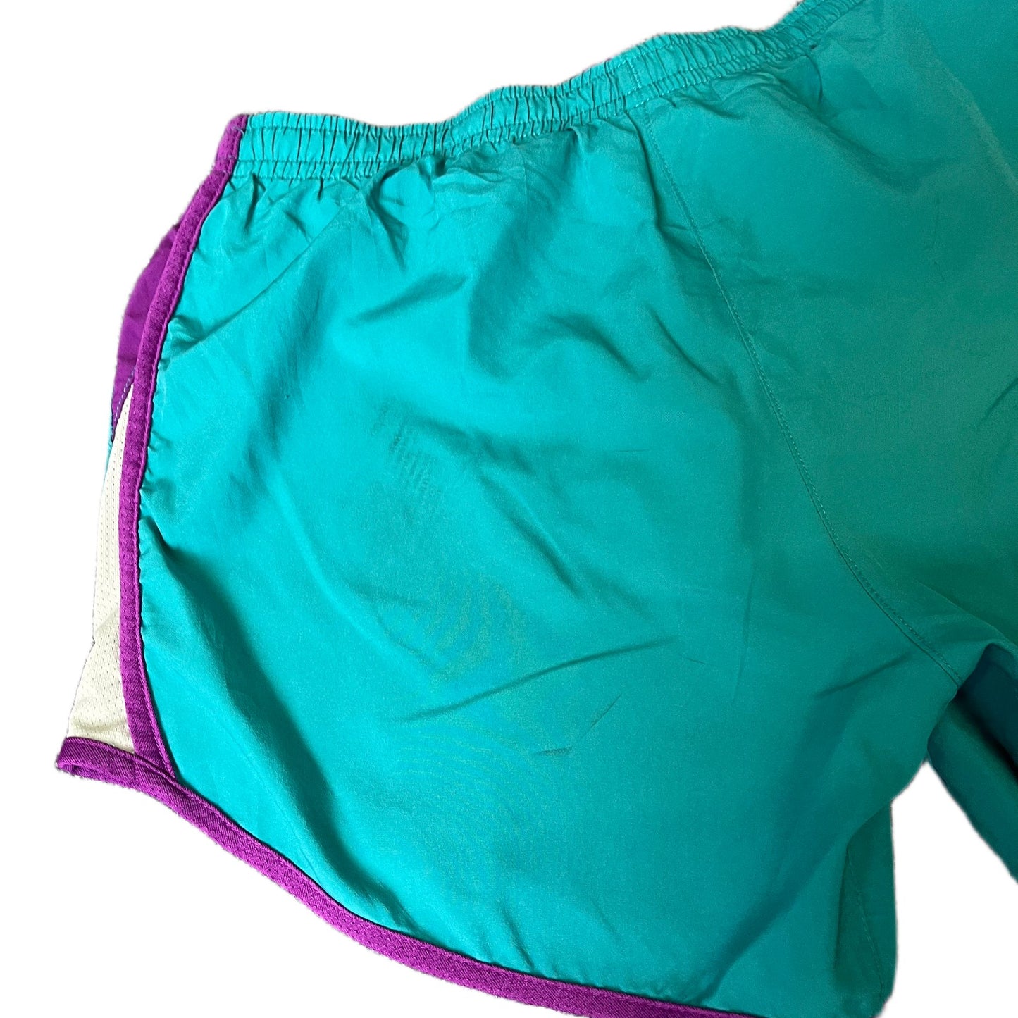 Nike Running Sprinter Shorts Fits as Women S 24" Waist Green Workout Dolphin Hem