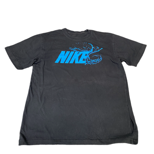 Nike T-Shirt Mens Medium Black Graphic Logo Short Sleeve Crew Neck Summer Tee