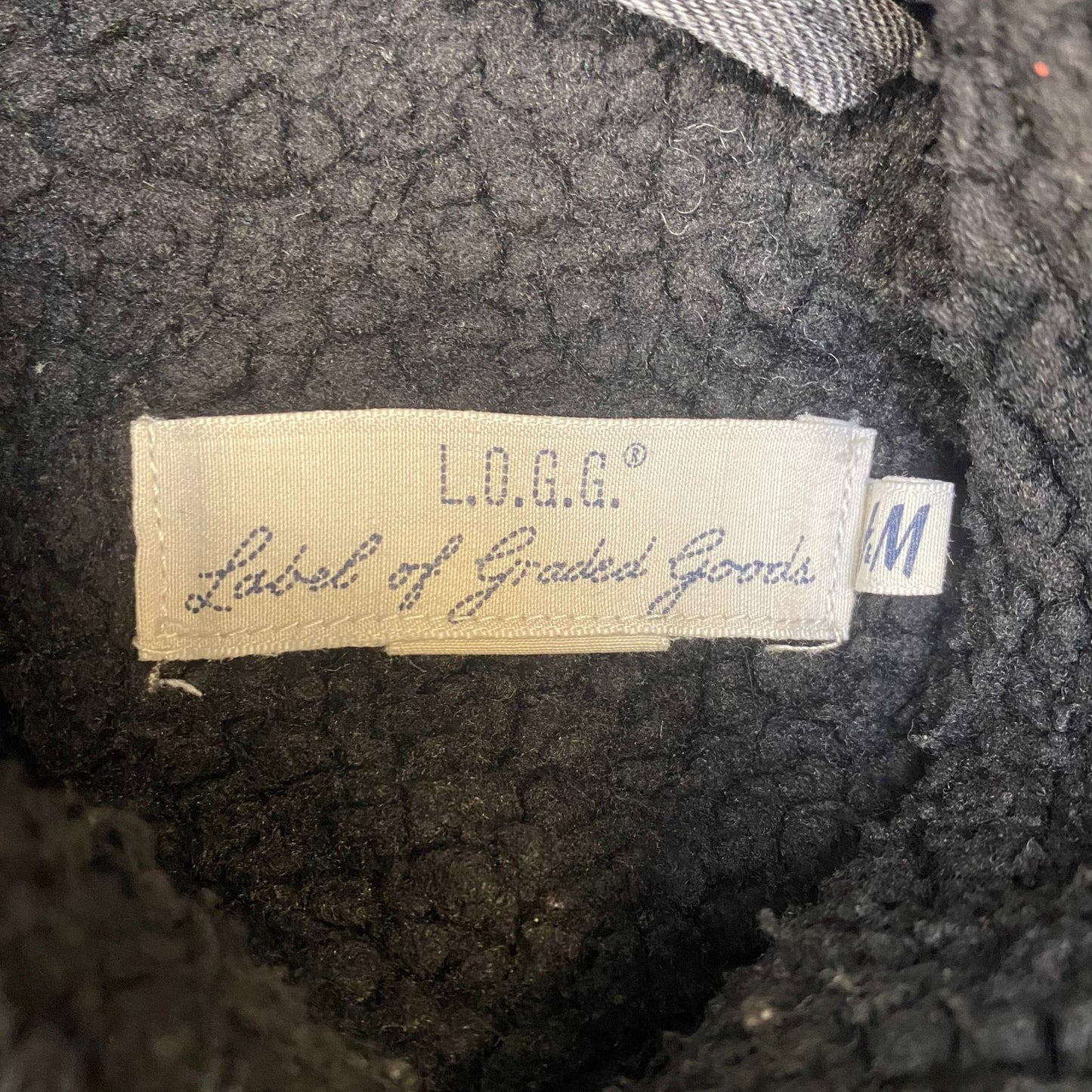 L.O.G.G. by H&M Trucker Jacket Men S Grey Denim Sherpa Lined Collar Button Front