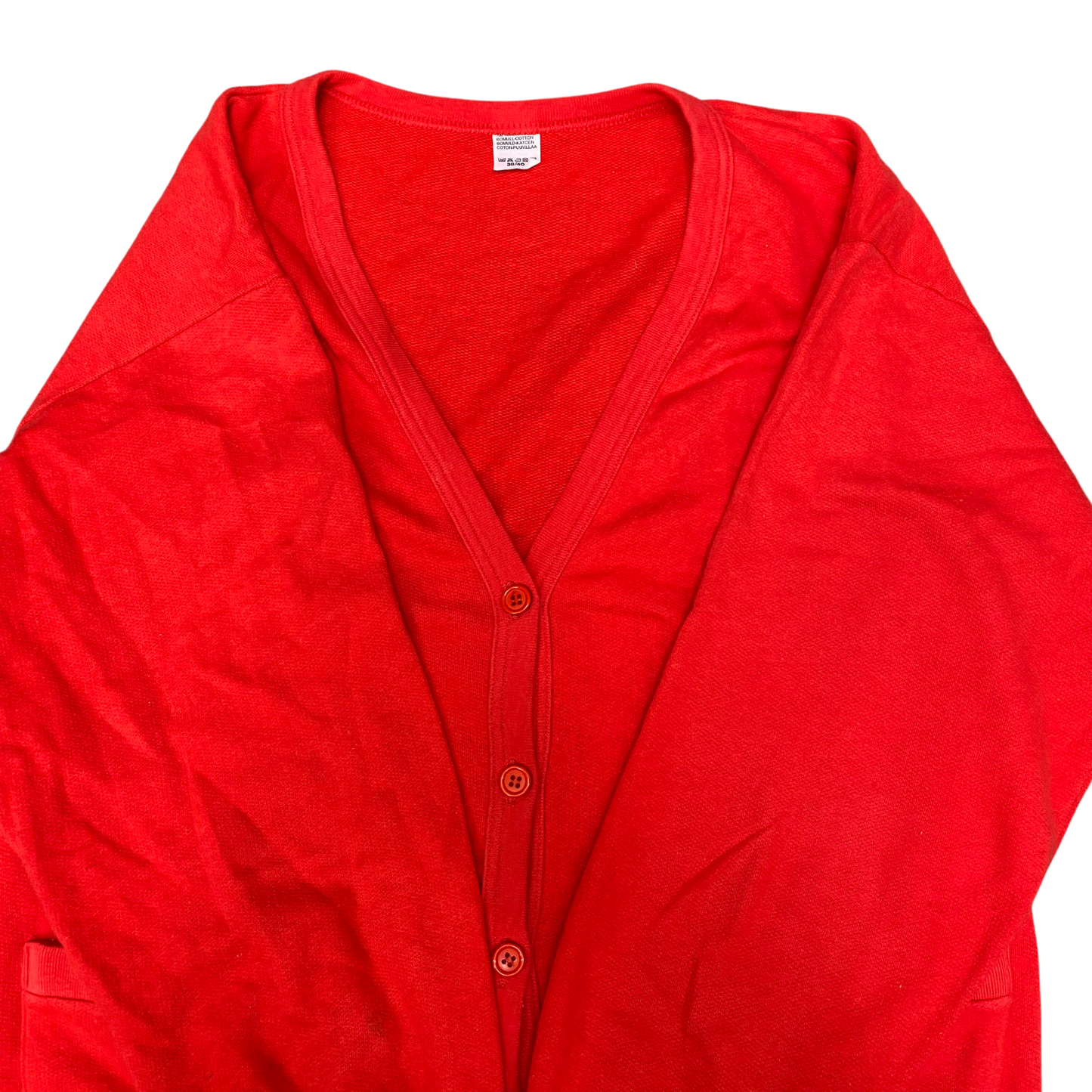 Cardigan Jumper Womens Medium Red Knitted Long Sleeve V-Neck Button Front