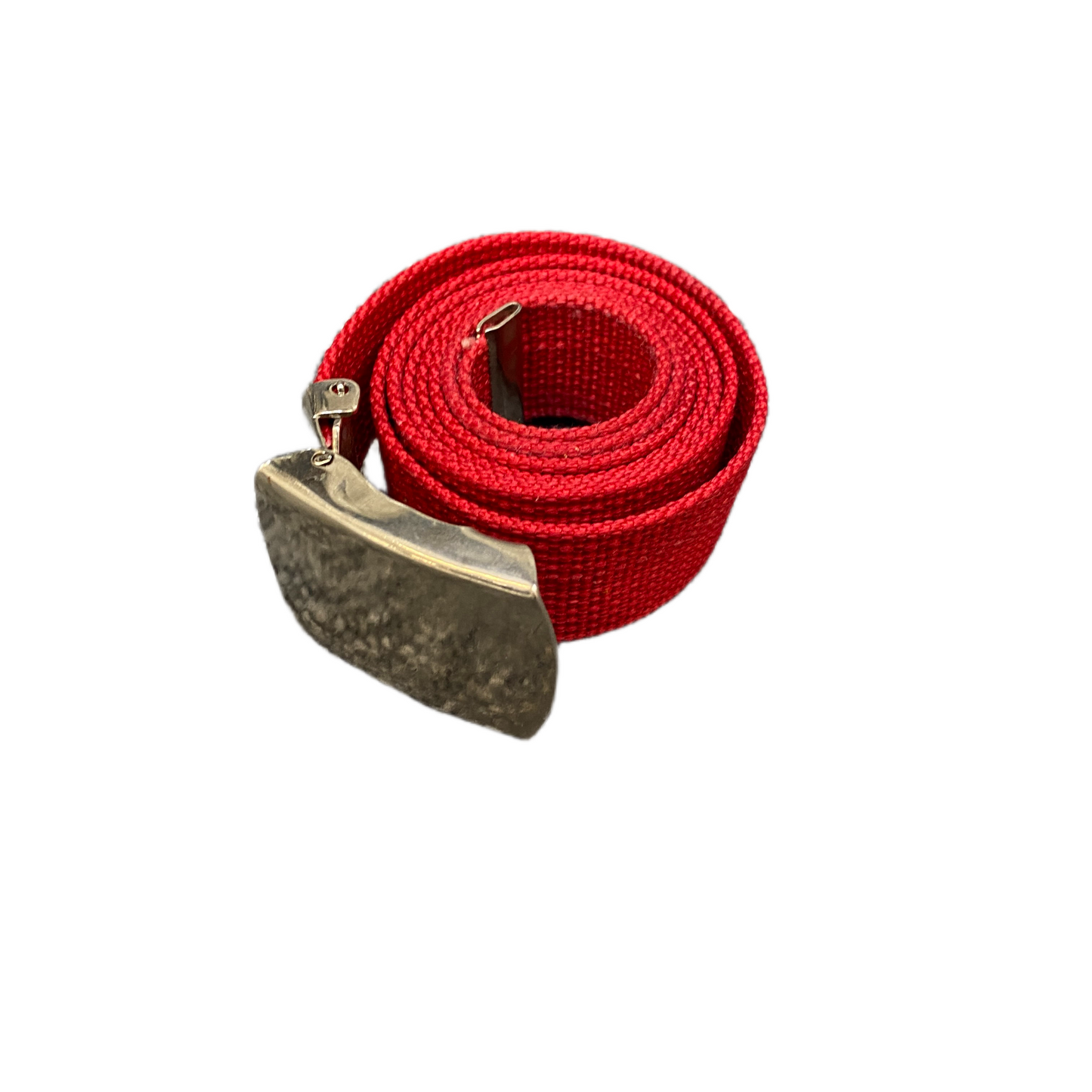 Mens Military Belt Red Canvas Adjustable Flip-Closure Buckle 40.5 inches