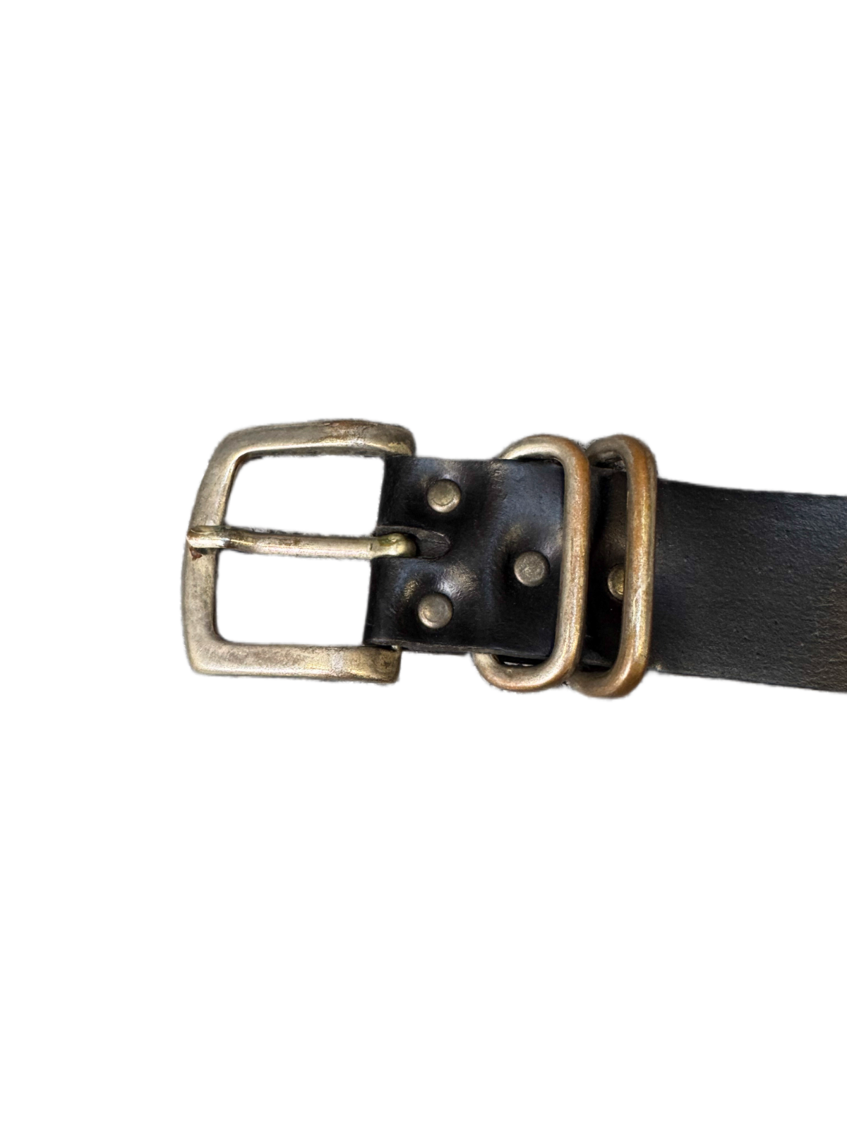 Bonprix Waist Belt Men Black Bonded Leather Adjustable Silver Buckle 47.5 Inches