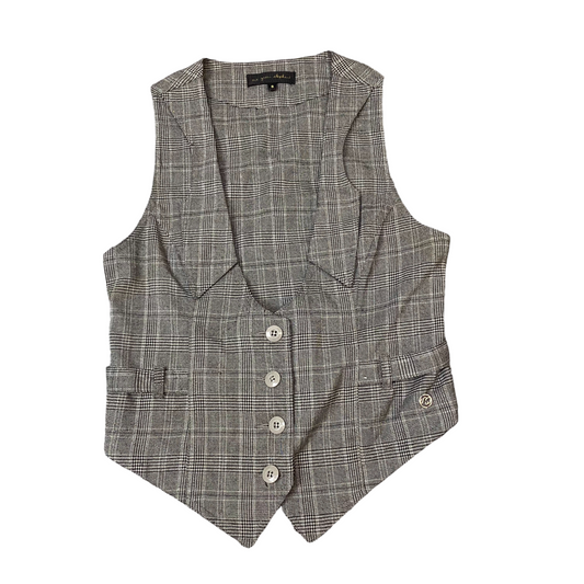 Vest Womens S Grey Palid Sleeveless V-Neck Business Formal Outdoor Button Front