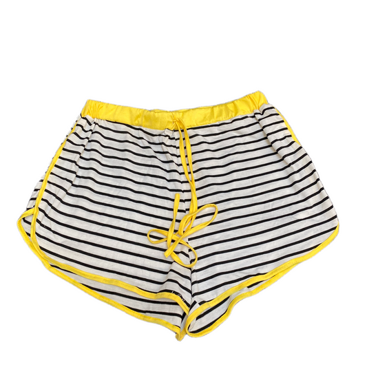 Running Sprinter Shorts Womens XL 31" Waist Multi Striped Athletic Dolphin Hem