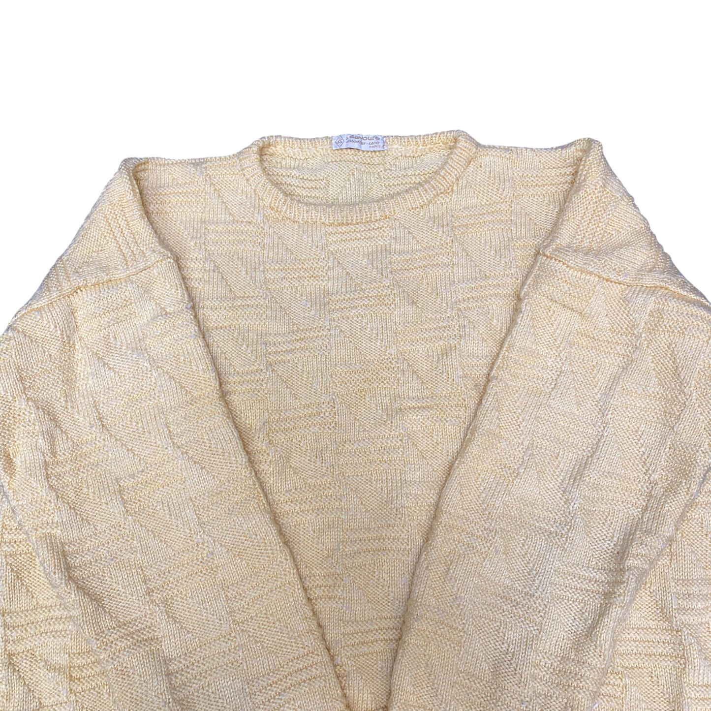 J.Savoure Jumper Womens Large Yellow Knitted Long Sleeve Crew Neck Pullover