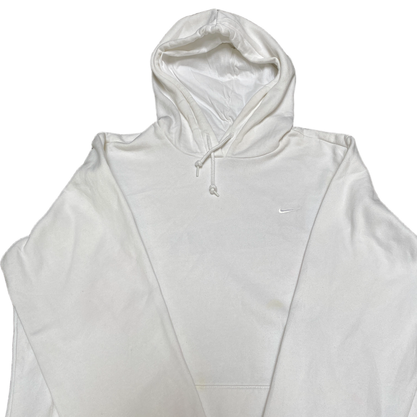 Nike Hoodie Womens L White Embroidered Logo Raglan Sleeve Pullover Drawstring