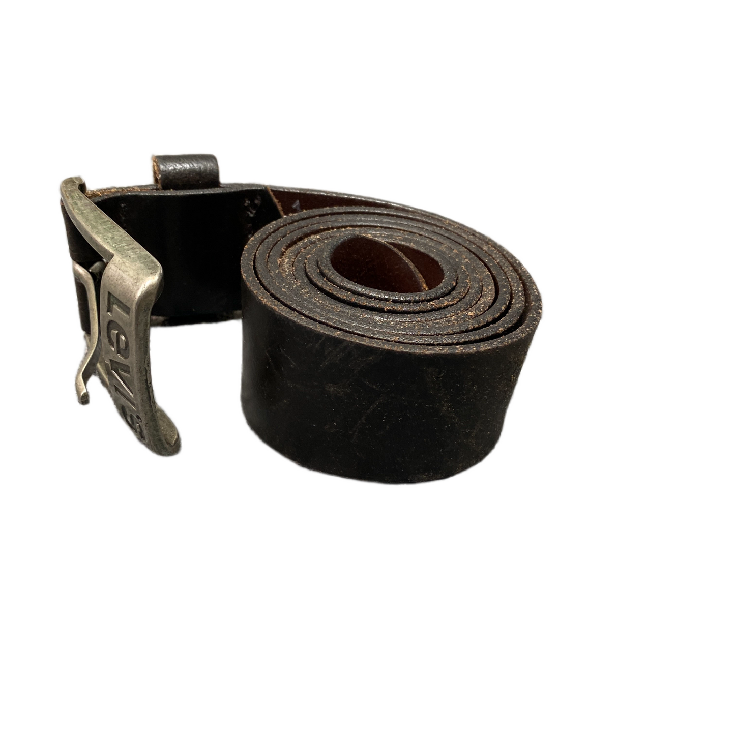 LevI's Drass Belt Mens Black Bovine Leather Adjustable Silver Buckle 43 inches