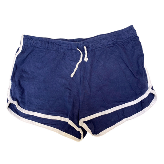 Running Sprinter Shorts Womens Large Blue Athletic Fit Gym Workout Dolphin Hem