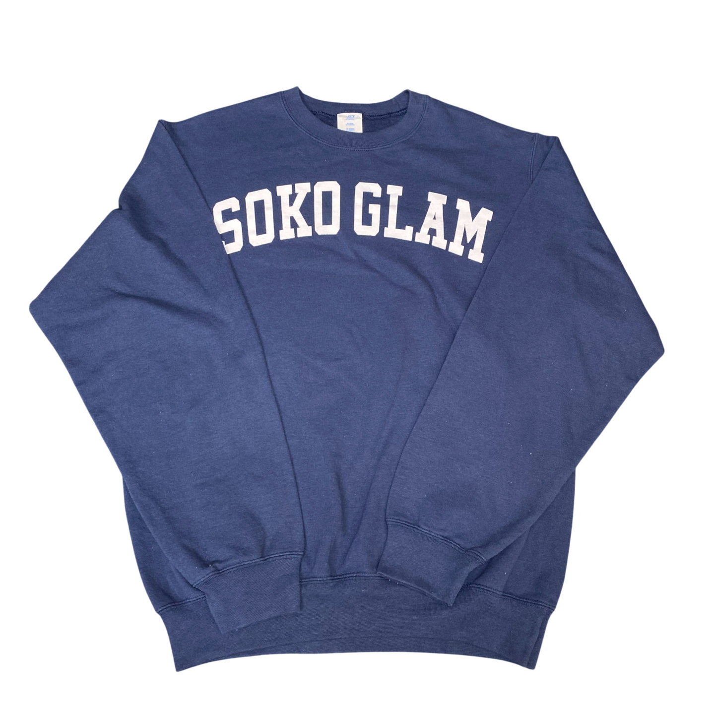 Port & Company Sweatshirt Mens Medium Blue Soko Glam Graphic Crew Neck Pullover
