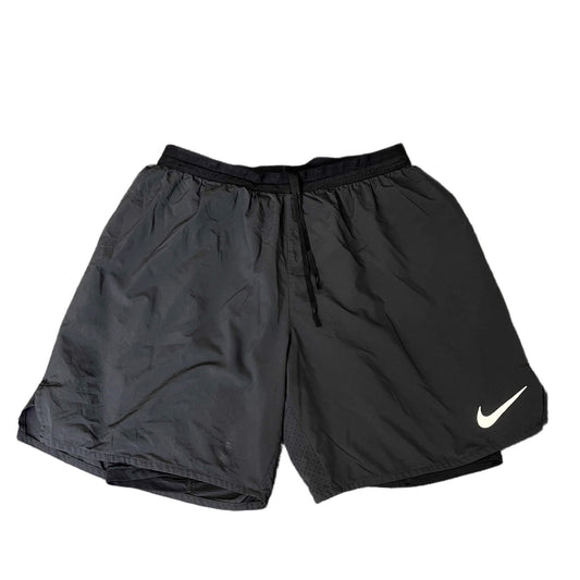 Nike Dri-FIT 2-in-1 Running Shorts Fits as Mens S 29" Waist Black Mesh Lined
