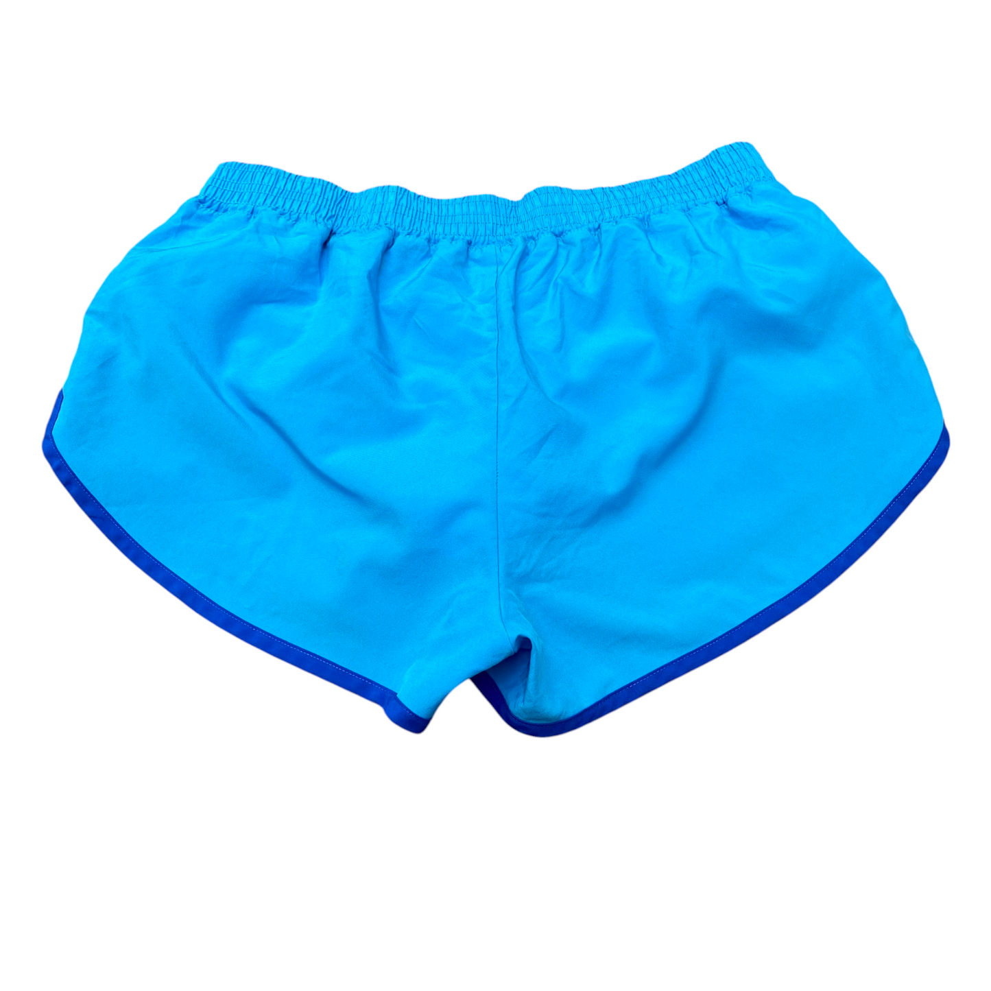 Running Sprinter Shorts Womens Small Blue Athletic Elastic Waist Dolphin Hem