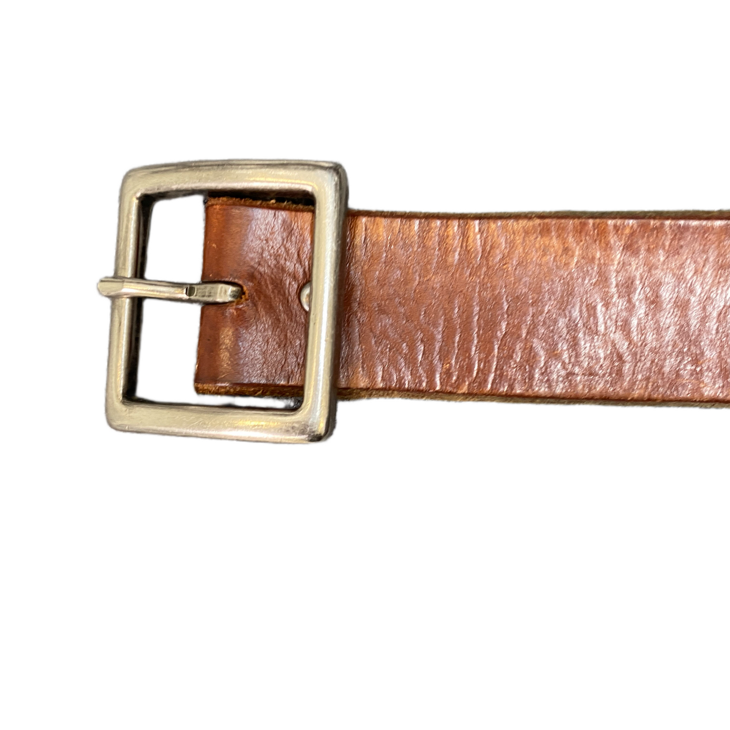 Waist Belt Mens Brown Leather Studded Adjustable Silver Pin Buckle 39.5 inches