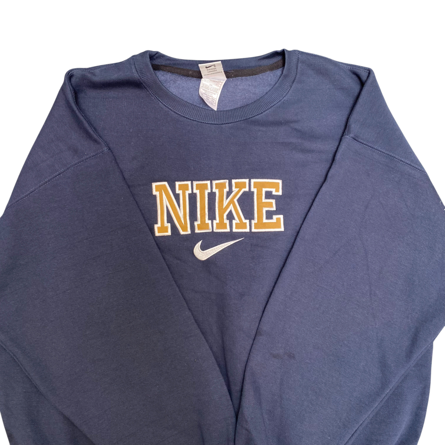 Nike Reworked Sweatshirt Mens XL Blue Heather Embroidered Long Sleeve Crew Neck