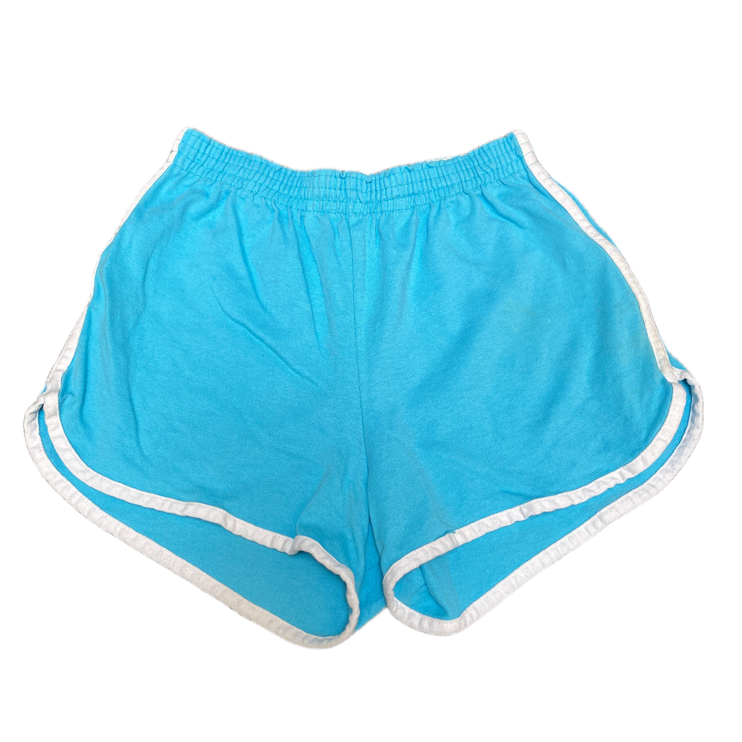 Running Sprinter Shorts Womens M 23" Waist Blue Athletic Gym Workout Dolphin Hem