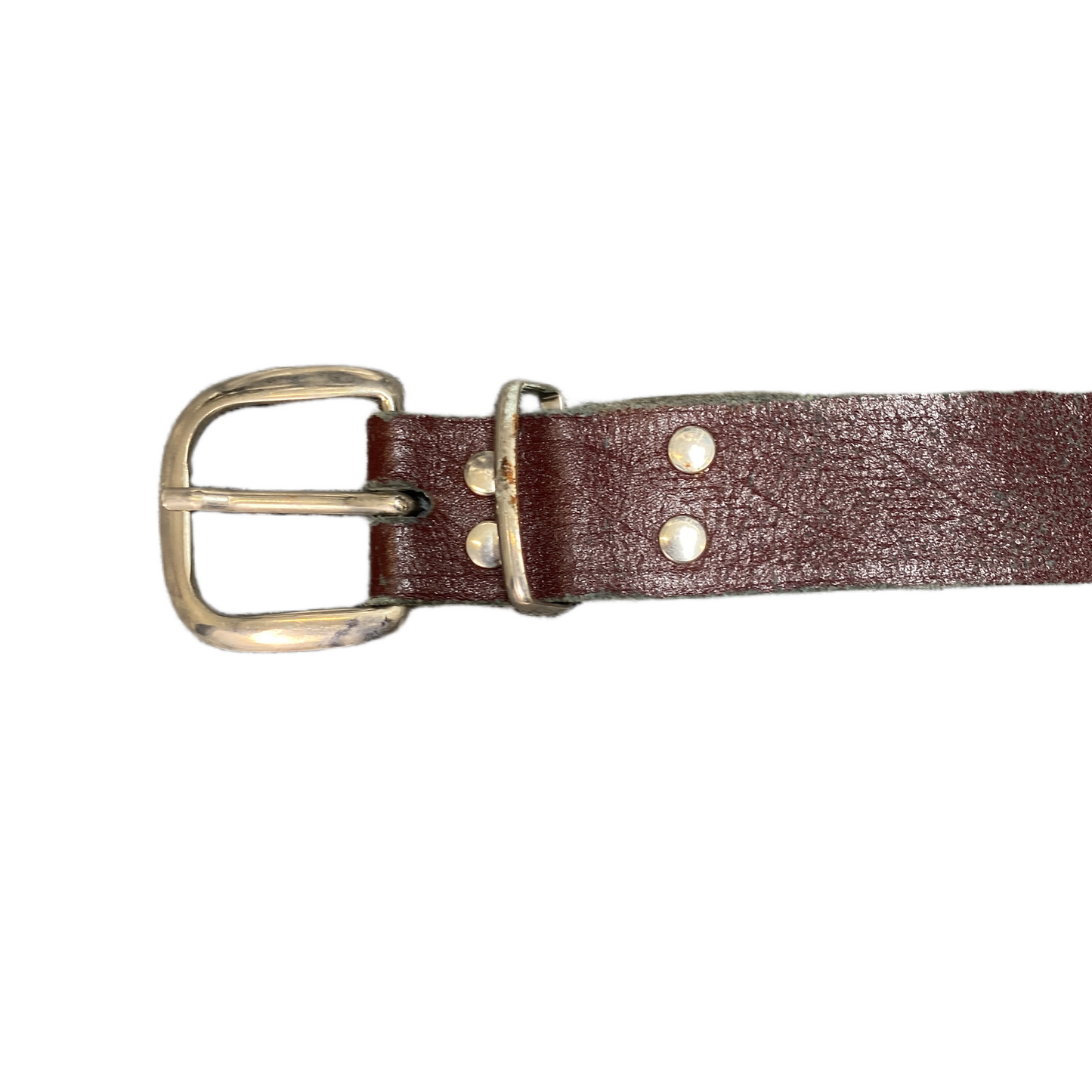 Waist Belt Mens Dark Brown Leather Adjustable Silver Pin Buckle 40.5 inches