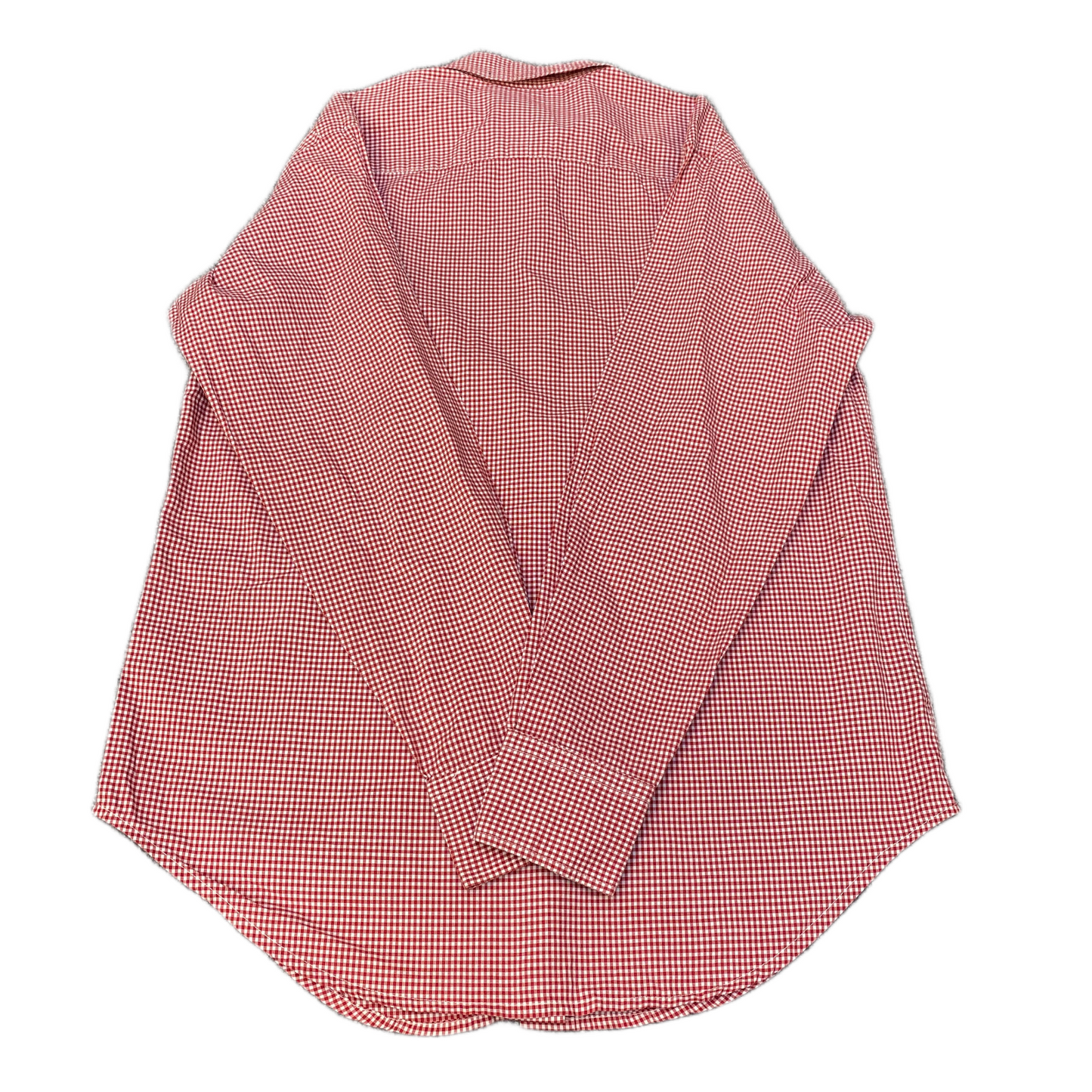 Ralph Lauren Shirt Womens Medium Red White Check Embroidered Collared Button Up