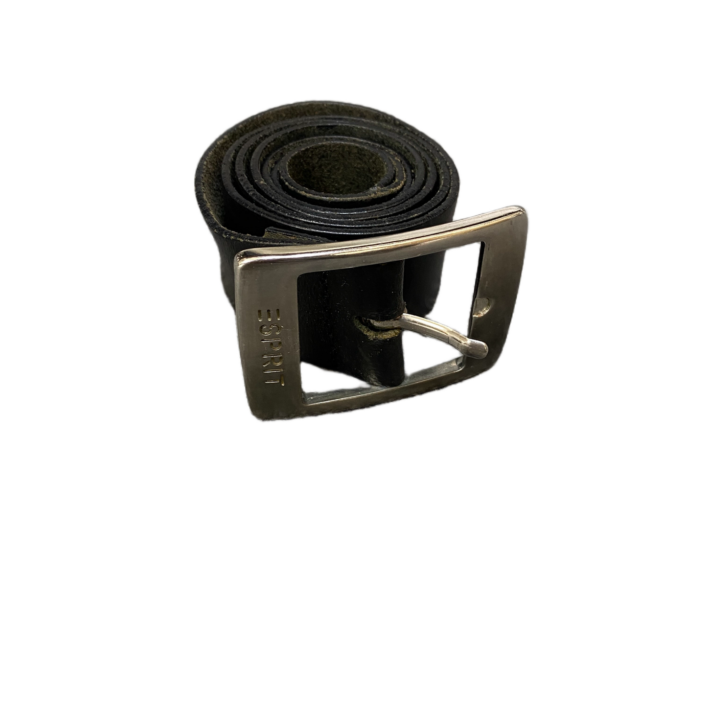 Esprit Waist Belt Mens Black Leather Adjustable Pin Buckle Size 40 inches