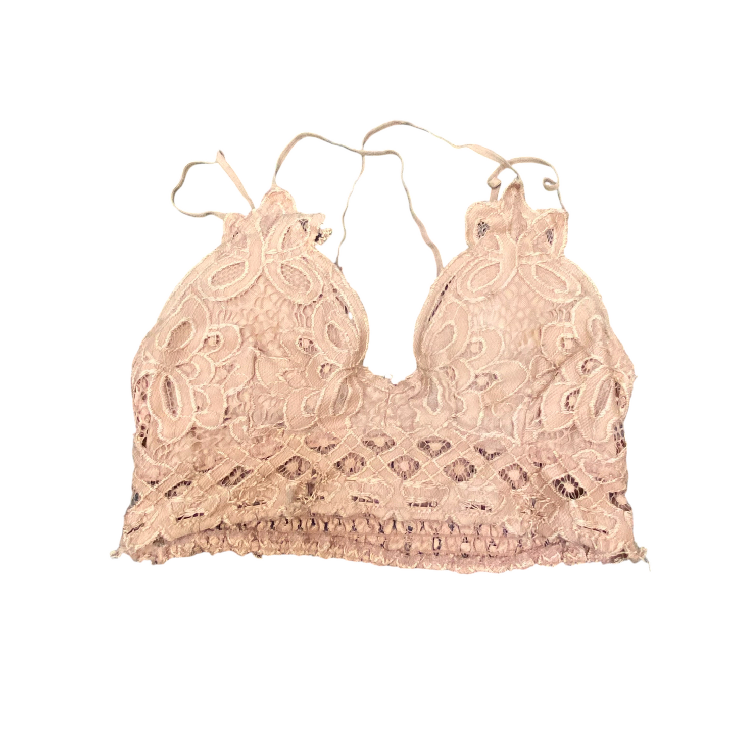 Anemone Bralette Bra Womens M Brown Crochet Lace Floral Padded Adjustable Straps