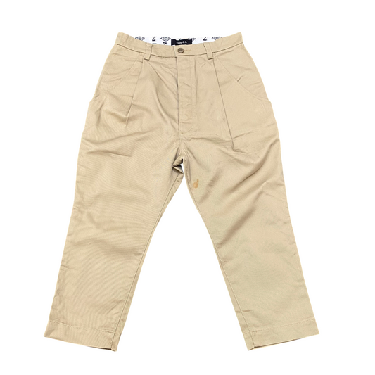 Dickies Zucca Trousers Men's Small Beige Pleated Straight Fit Pockets Workwear