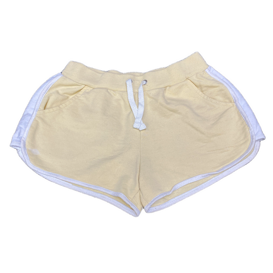 Running Sprinter Shorts Womens S 23" Waist Yellow Athletic Workout Dolphin Hem