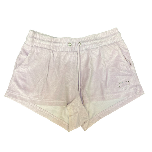 Velour Sweat Shorts Womens Medium Pink Stretch Athletic Fit Drawstring Waist