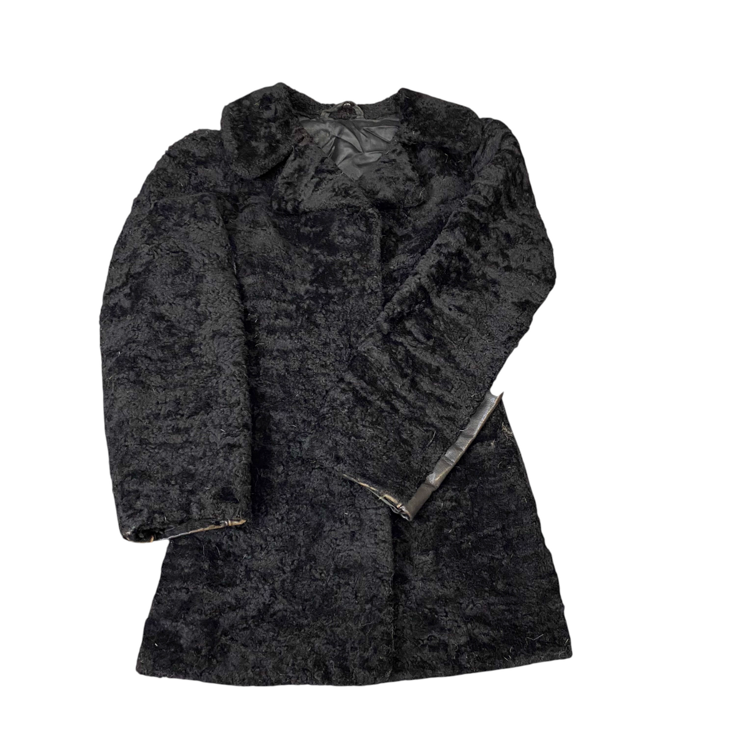 Pelz-bekleidung Faux Fur Coat Womens Medium Black Soft Cozy Warm Notch Collar