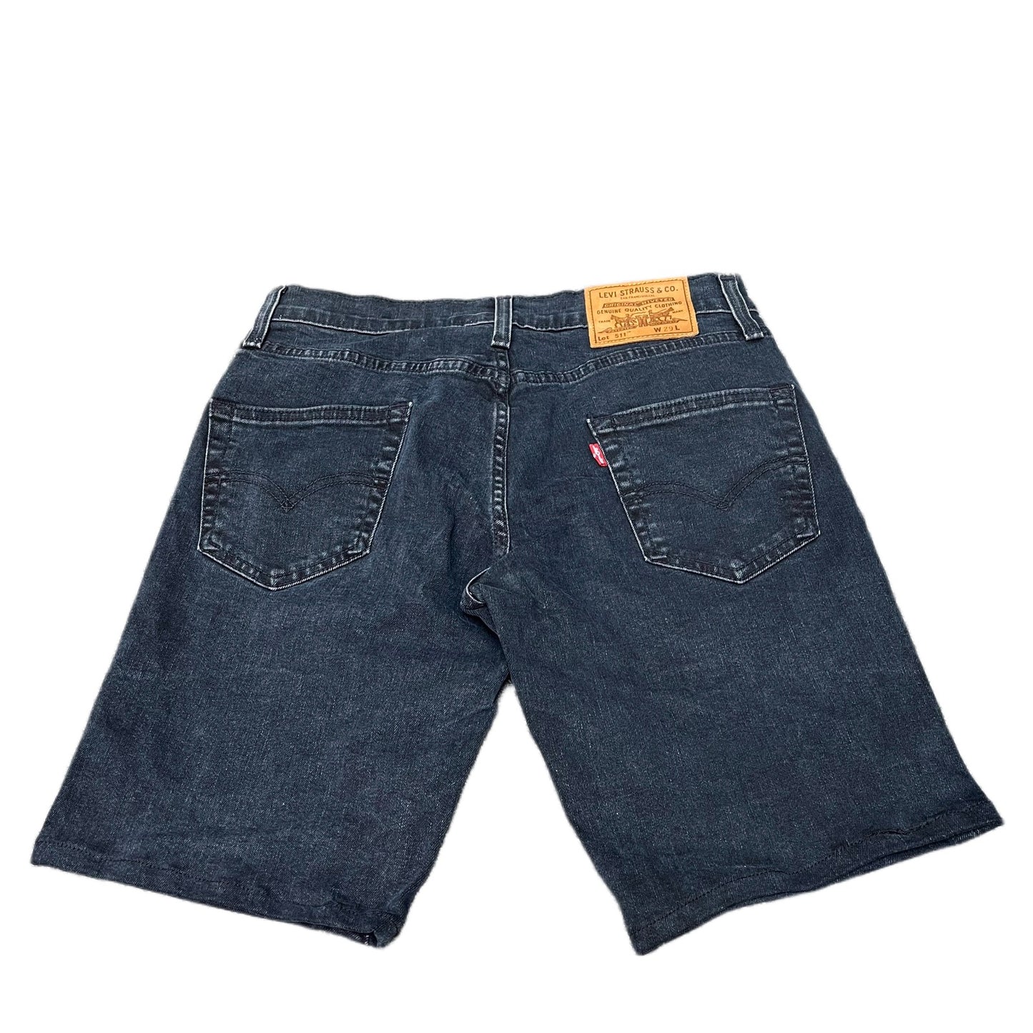 Levi's 511 Jean Shorts Fits as Mens Small 29" Waist Black Denim Slim Fit Red Tab