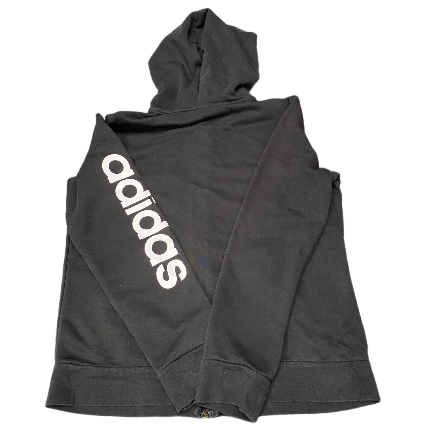 Adidas Hoodie Womens Large Black Pockets Heavyweight Raglan Sleeve Full Zipper