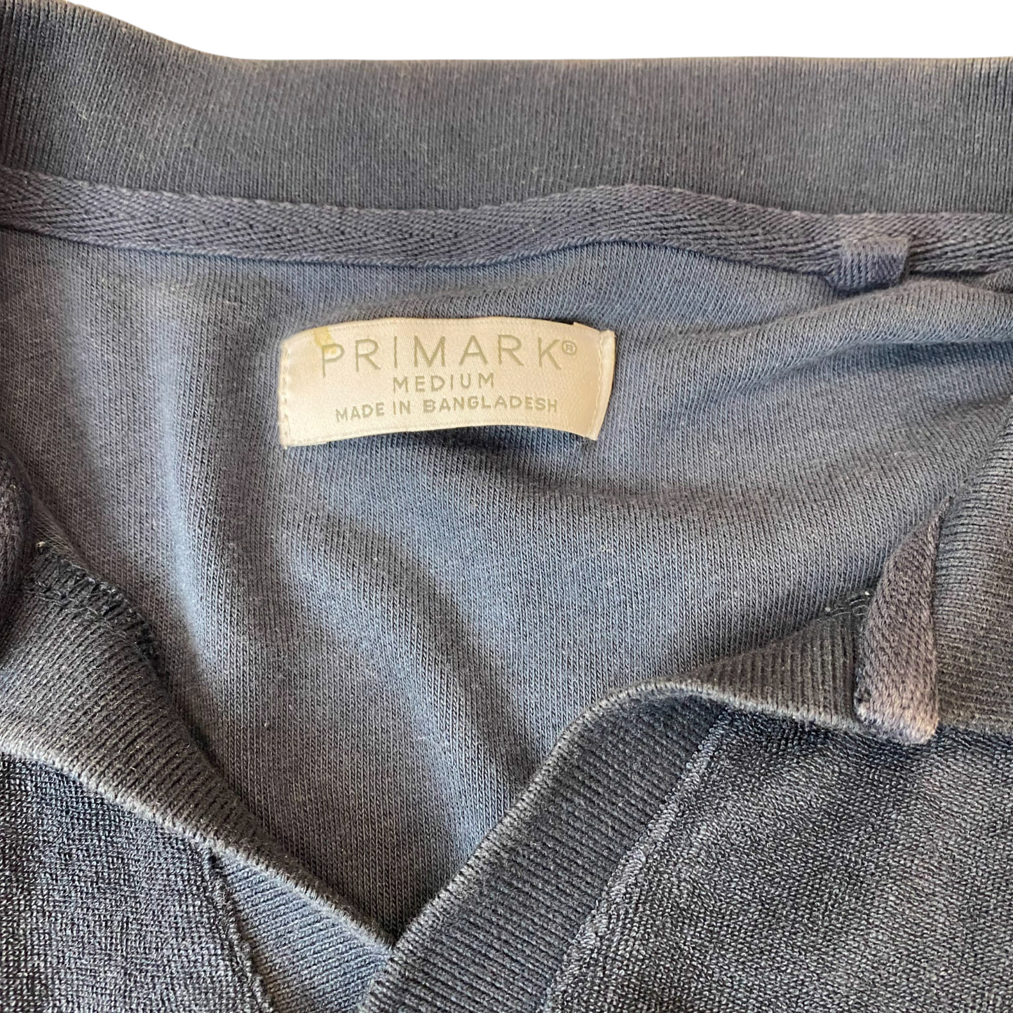 Primark Polo Shirt Mens M Blue Solid Short Sleeve Golf Performance Pullover