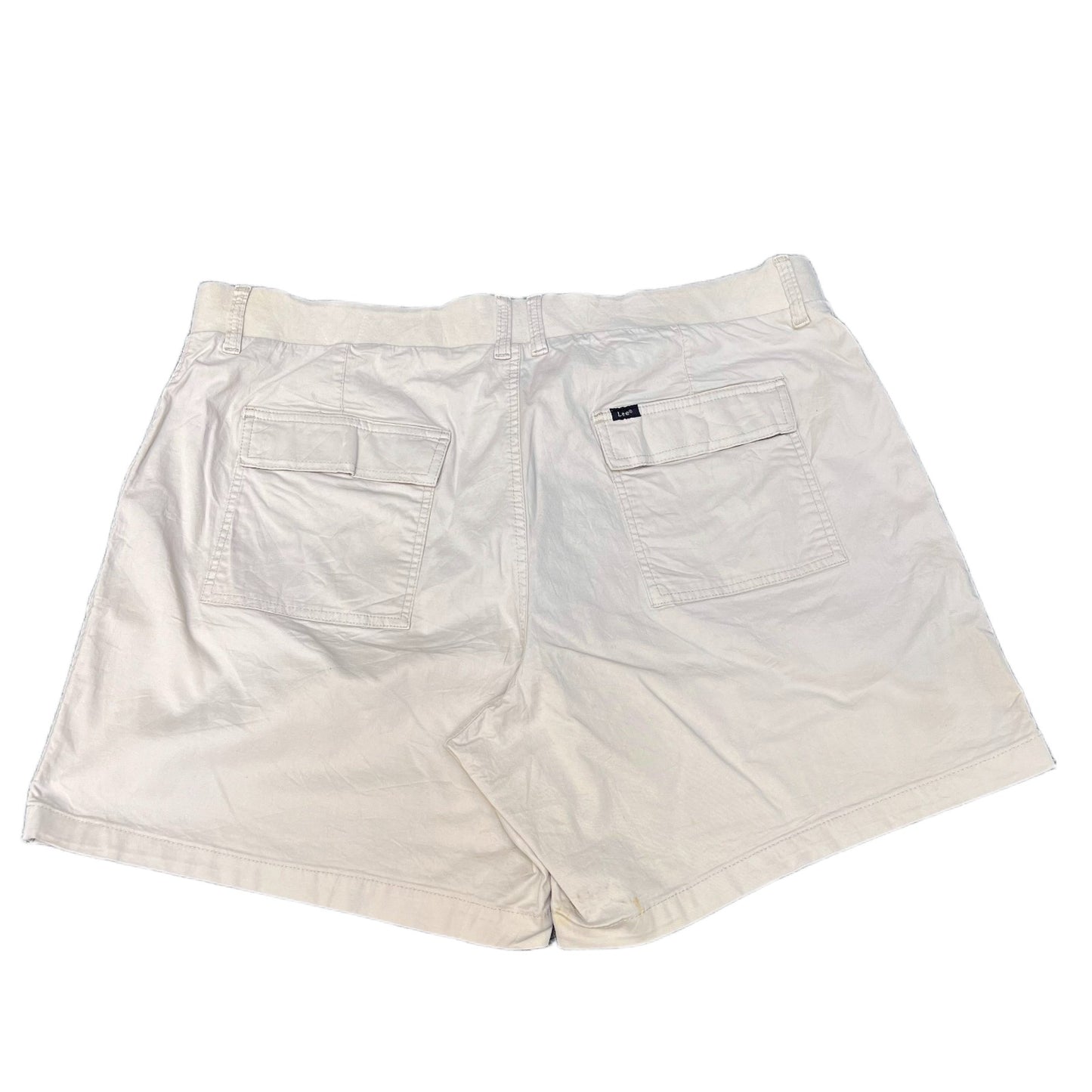 Lee Shorts Fits as Womens 2XL 41" Waist Beige Stretch Flap Pockets Elastic Waist