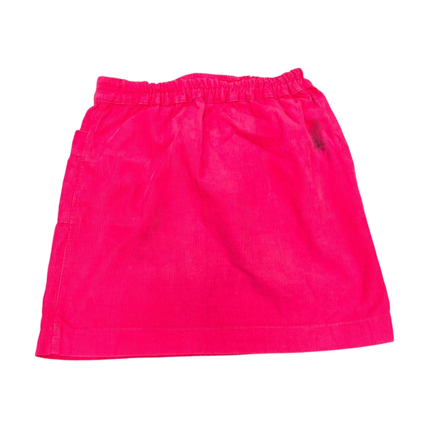 Corduroy Mini Skirt Womens Medium Pink Detailed Pockets Elastic Waist Pull On